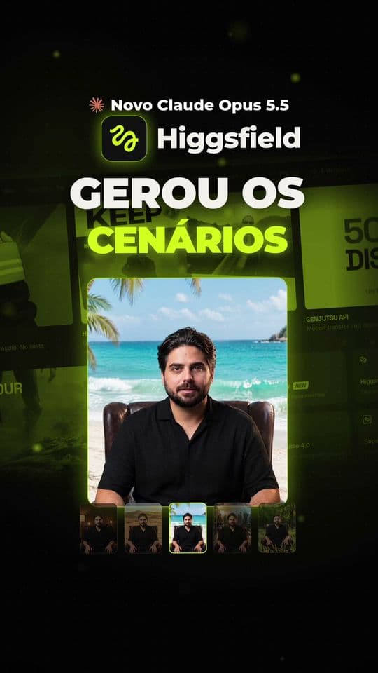 Higgsfield gerando os cenários